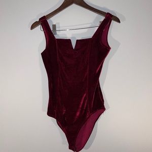 Velvet Red Body Suit